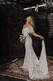 Short wedding dress trumpet/mermaid wedding dresses lace wedding dress wedding dresses in boho wedding dresses 2021 a line deep v neck straps lace short sleeve bridal gown for beach wedding with more from milanoo. Callista Bohemian Wedding Dress Off Shoulder Lace Boho Etsy