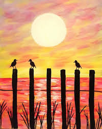 You may notice that some of the balloons in the distance look lighter. Beach Sunset Painting Ideas