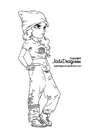 Hip Hop Dancer Lineart By Jadedragonne On Deviantart Coloring Pages For Girls Coloring Books Coloring Pages