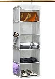 A cluttered closet is boring to look at. Amazon Com Simple Houseware 5 Shelves Hanging Closet Organizer Gray Home Kitchen Hanging Closet Organizer Closet Organization Hanging Closet