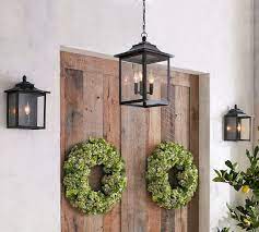 Matte black finish hand finished damp rated for outdoor use made of steel 1 light. Classic Lantern Outdoor Sconce Pottery Barn