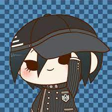 Detective shuichi and chibi kiibo, gonta, and himiko. Shuichi Saihara Chibi Hat Chibi Anime Anime Chibi