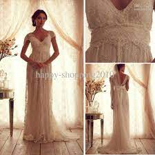 Lace Pearl Wedding Dress Empire Waist Lace Bodice A Line Wedding Dresses Buy Wholesale Backless Bridal Gowns Lace Wedding Dress Vintage Empire Wedding Dress