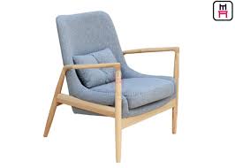 A blue leather sofa creates a pop of color in any living space. Oak Wood Blue Restaurant Sofa Chair Nordic Modern Type 66 69 84 Cm