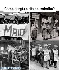 Geografia Online - Você sabia? O Dia do Trabalho ou Dia do Trabalhador é  comemorado em vários países dia 1º de maio. A história do Dia do Trabalho  surgiu em Chicago, nos
