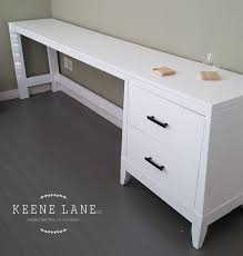 Custom Long White Desk With Two Drawers 8 Long Desk Long Desk Desk Home Office Desks
