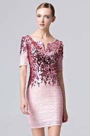 Visitez ebay pour une grande sélection de fourreau robe. Robe Courte Fourreau Rose Ornee De Paillettes A Manches Jmrouge Fr