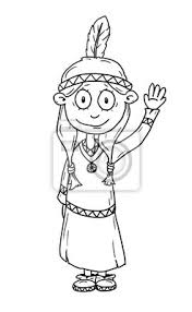 Ausmalbild Indianer Madchen Wandposter Poster Native American Verschleiern Kinderkrippe Myloview De