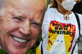 Vote him out!': Biden supporters in cheerful mood outside White House