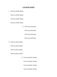 'cause i'm wearing my brand new shoes. I Love My Shoes Lyrics