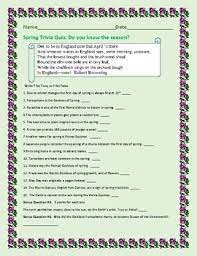 In this november trivia questions and answers, you will find that, in the julian and gregorian calendars, november is the eleventh month of the year, the fourth and last of four months with a length of 30 days, and the fifth and last of five months with a length of fewer than 31 days. Spring Trivia A Fun Informative Quiz Do You Know The Season Tpt