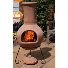 Skoog Clay Wood Burning Chiminea Chiminea Garden Patio Furniture Wood Burning Fire Pit
