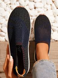 Buy now pay later with afterpay√ free shipping. Knit Flat Slip On Casual Shoes In Black 37 Soulmiacollection