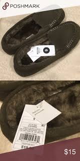 Nwt Target Mossimo Moccasin Slippers Sz 9 Olive Green