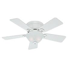 Indoor chrome retractable blades ceiling fan with light kit and remote control. 42 Inch Hunter Fan Conroy Snow White Ceiling Fan With Light 51022 Destination Lighting