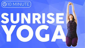 Young beautiful sporty woman in sportswear keeping eyes closed, sitting in lotus pose on a mat and. 10 Min Morning Yoga Stretch Sunrise Yoga Sarah Beth Yoga Youtube