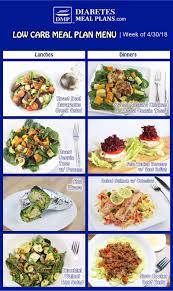 Low Carb Diabetic Meal Plan Week Of 4 30 18 Diabetic Meal Plan Meal Planning Healthy Snacks Recipes