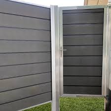 Hori Wpc Zauntor Alu Gartentor Tor 180x90 Cm Grau Anthrazit Zauntur Gartenzaun Ebay