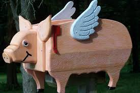 Flying Pig Mailbox Woodendipity Style Mailboxes Farm Animals Country Rustic Birds Mailboxes Fish Mailboxes Unique Mailboxes Mailbox Design Custom Mailboxes