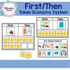 First Then Token Economy System Boards Token Economy Token Board Token