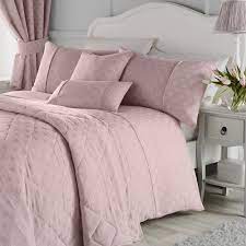 The design uses brushed microfiber fabrics. Serene Nouveau Fan Blush Pink Jacquard Duvet Bedding Sets Eyelet Curtains Ebay