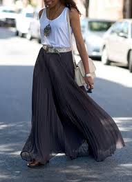 How To Style A Basic Tank Fashion Chic Dress Grey Maxi Skirts