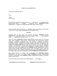 Surat pemberian kekuasaan ini dibagi menjadi tiga jenis: Contoh Surat Kuasa Substitusi