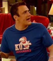Fun Fact: a KU shirt makes an appearance in one of the episodes of the  popular TV show How I Met Your Mother. Here is a picture of the scene where  actor