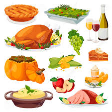 Usually, sweet potato casseroles are topped with marshmallows. Thanksgiving Holiday Menu Design Elements Vector Flat Cartoon Illustration Traditional Holiday Home Made Meal Roasted Turkey Pie Green Beans And Pumpkin Smoothie Royalty Free Cliparts Vectors And Stock Illustration Image 130031455