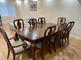 $175 (phoenix) pic hide this posting restore restore this posting. 9 Piece Brown Wooden Dining Table Set With 8 Chairs Used Good Condition Ebay