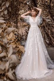 Sophia Aline Vintage Blush Pink Wedding Dress With Flutter Sleeve In 2020 Fairy Wedding Dress Aline Wedding Dress Wedding Dresses Blush