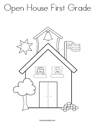 This autumn tree coloring page will have you breaking out your red, orange, and yellow crayons! Open House First Grade Coloring Page Twisty Noodle