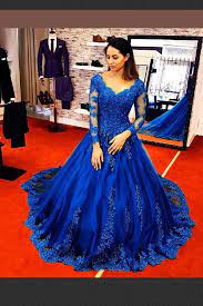 Wedding Dress Lace Wedding Dresses Ball Gown Wedding Dress Wedding Dress Blue Long Slee Blue Wedding Dress Royal Blue Wedding Gowns Blue Lace Wedding Dress