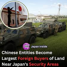 China has emerged as the largest foreign buyer of land near  security-sensitive areas in Japan, raising concerns among local  authorities. Recent reports indicate that Chinese entities are actively  purchasing properties just outside