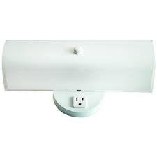 2 Bulb Bath Vanity Light Fixture Wall Mount With Plug In Receptacle White Walmart Com Walmart Com