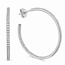 Approximately 1 carat total diamond weight and proudly made in the usa. Roberto Coin Large Inside Outside Diamond Hoop Earrings 1 10 Cttw Borsheims