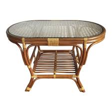 Rattan Wicker Light Brown Oval Coffee Table Alisa Handmade W Glass Top Rattan Coffee Table Coffee Table Coffee Table With Storage