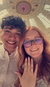 Coach B congratulates newly engaged couple Branson and Ireland