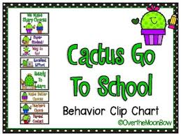 cactus go to school behavior clip chart