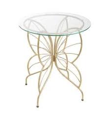 Glass Topped Metal Butterfly Table Wind And Weather In 2020 Butterfly Table Glass Top Side Table Bistro Table Outdoor