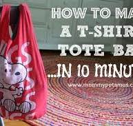 How To Make A No Sew T-Shirt Tote Bag In 10 Minutes