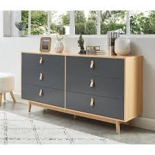 Check spelling or type a new query. Cambridge Commode 6 Tiroirs Avec Poignees En Cuir Gris Anthracite Et Bois L 158 5 X P 40 X H 80 Cm Cdiscount Maison