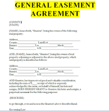 General Easement Agreement Form In Word Rental Agreement Templates Real Estate Contract Room Rental Agreement