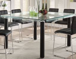 New and used items, cars, real estate, jobs, services, vacation rentals glass top (48) on pedestal base. Gordie Black And Clear Glass Top Counter Height Dining Room Set 1stopbedrooms