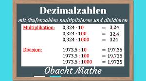 Dezimalzahlen Mit Stufenzahlen Multiplizieren Und Dividieren In 2020 Dezimalzahlen Dezimalbruche Multiplizieren