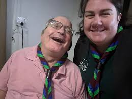 Myself and my client Peter who was a Bunbury sea scout (cub, scout and  leader) in the 80s but for today he's wearing the Carey Park scarf