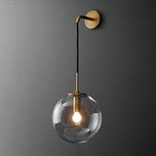 Lampada Led Modern Simple Glass Round Ball Wall Light For Bedroom Bedside Aisle Decoration Wall Lamp Brass Wall Lamp Wall Lights Retro Led Wall Lamp