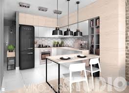 дизайн кухни 14 кв м с выходом на балкон Fajny Uklad Beton Drewno Cegla Styl Industrialny Projekty Wnetrz Kuchni Pomysly Do Dekoracji Domu Wnetrza Domow
