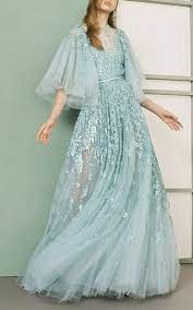 Bell Sleeves Beaded Gown Moda Operandi Gowns Elie Saab Couture Dresses