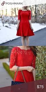 Red Eliza J Fit Flare Lace Cocktail Dress Cocktail Dress Lace Red Cocktail Dress Red Lace Dress